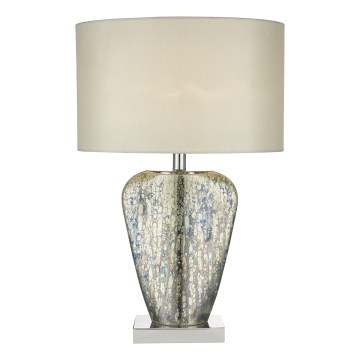 Där Lighting SYR4235 - Tischleuchte SYRACUSE 1xE27/60W/230V glänzender Chrom/Creme
