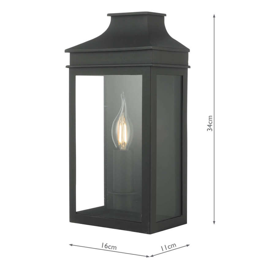 Där Lighting VAP5222 - Außenwandleuchte VAPOUR 1xE14/60W/230V IP44 schwarz