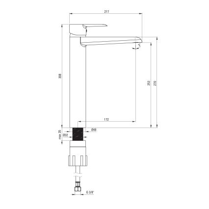 Deante BFC_020K - Waschtischarmatur CORIO, hochglänzender Chrom