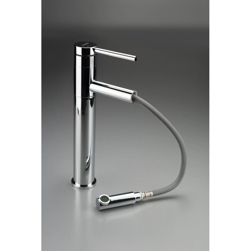 Deante BGE_022K - Waschtischarmatur ORA mit ausziehbarer Brause, Ausladung 30,9 cm, Hochglanz-Chrom
