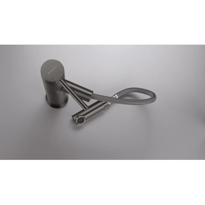 Deante BGE_D22M - Waschtischarmatur ORA mit herausziehbarer Brause, 22,9 cm, Titan