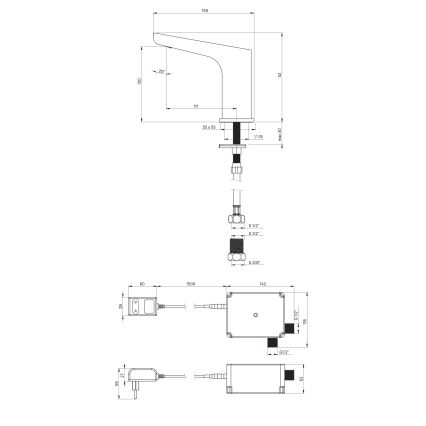 Deante BQH_028V - Berührungslose Waschtischarmatur HIACYNT 230/6V Hochglanzchrom