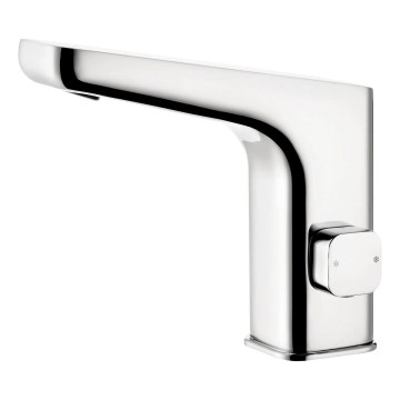 Deante BQH_029R - Berührungslose Waschbeckenarmatur mit Temperaturregelung HIACYNT 4xAA glänzendes Chrom