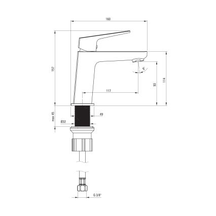 Deante BQL_N20M - BLUR Waschtischarmatur, schwarz