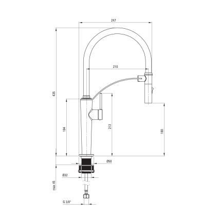 Deante BRC_R72M - Wasserhahn/Armatur mit flexiblem Arm CORDA gebürstet golden