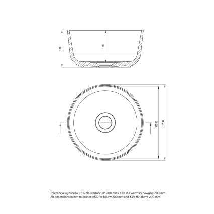 Deante CDJ_6U2S - Aufsatzwaschbecken JASMIN Ø 28 cm Keramik/Weiß