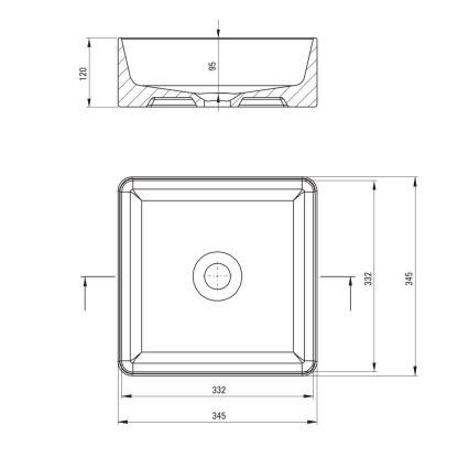 Deante CDJ_6U3S - Aufsatzwaschbecken JASMIN 34,5x34,5 cm Keramik/weiß