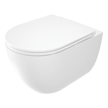 Deante CGRD6ZPW - Wand-WC mit Toilettensitz ROUND Keramik/weiß