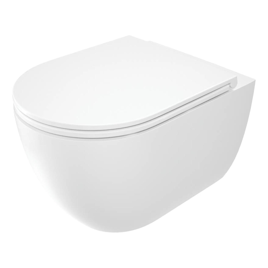 Deante CGRD6ZPW - Wand-WC mit Toilettensitz ROUND Keramik/weiß