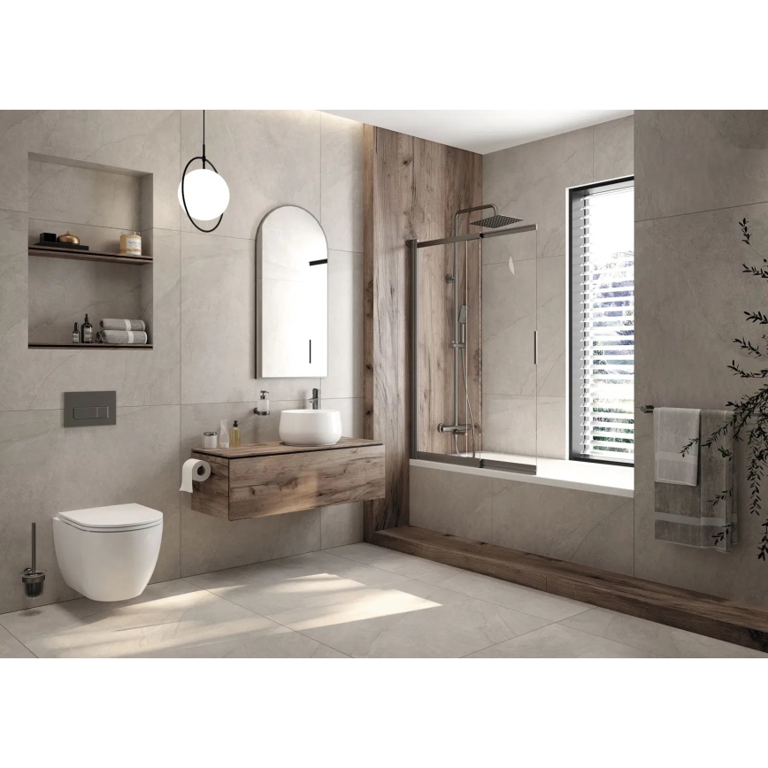 Deante CGRD6ZPW - Wand-WC mit Toilettensitz ROUND Keramik/weiß