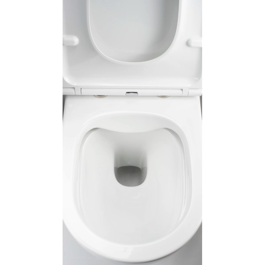 Deante CGRD6ZPW - Wand-WC mit Toilettensitz ROUND Keramik/weiß