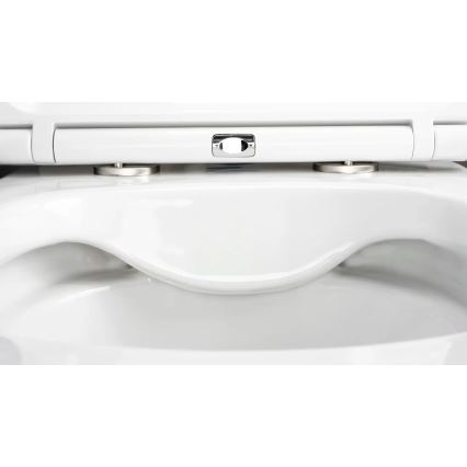 Deante CGRD6ZPW - Wand-WC mit Toilettensitz ROUND Keramik/weiß