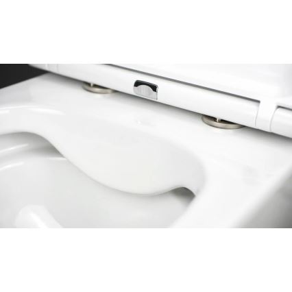 Deante CGRD6ZPW - Wand-WC mit Toilettensitz ROUND Keramik/weiß
