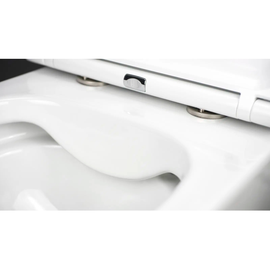Deante CGRD6ZPW - Wand-WC mit Toilettensitz ROUND Keramik/weiß