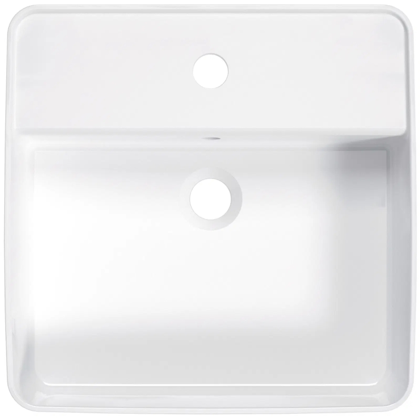 Deante CGS_6U4B - Aufsatzwaschbecken mit Hahnloch SQUARE 42x42 cm Keramik/weiß