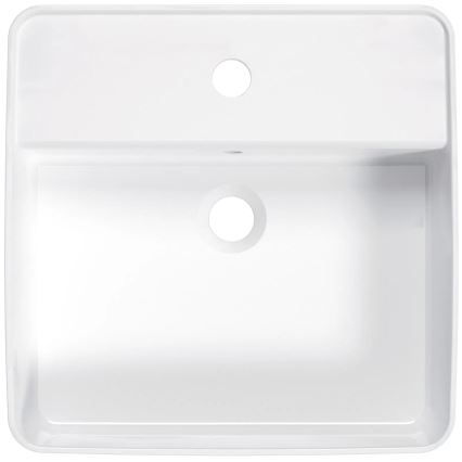 Deante CGS_6U4B - Aufsatzwaschbecken mit Hahnloch SQUARE 42x42 cm Keramik/Weiß