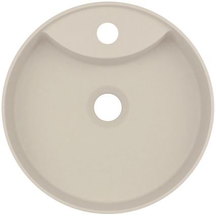 Deante CQS_5U4B - Aufsatzwaschbecken mit Hahnloch SILIA d 36 cm Granit/beige