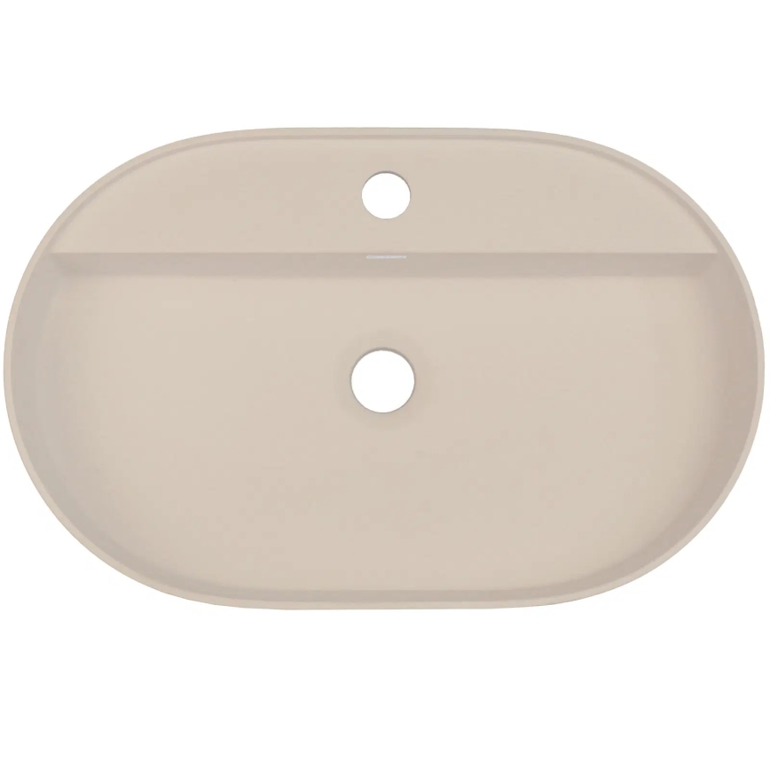 Deante CQS_5U6B - Aufsatzwaschbecken mit Hahnloch SILIA 35x55 cm Granit/Beige