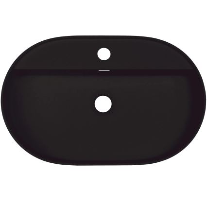 Deante CQS_NU6B - Aufsatzwaschbecken mit Einlochbohrung für Armatur SILIA 35x55 cm Granit/schwarz
