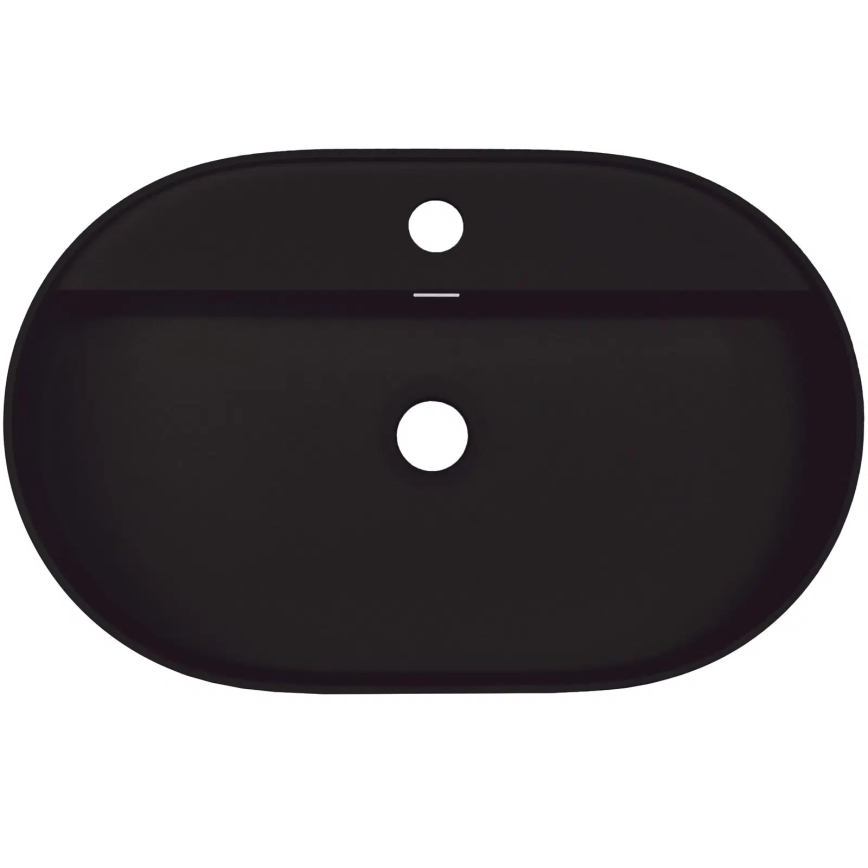 Deante CQS_NU6B - Aufsatzwaschbecken mit Einlochbohrung für Armatur SILIA 35x55 cm Granit/schwarz