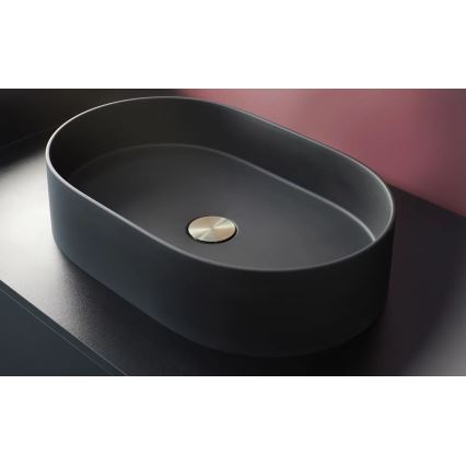 Deante CQS_NU6S - Aufsatzwaschbecken SILIA 35x55 cm Granit/Schwarz