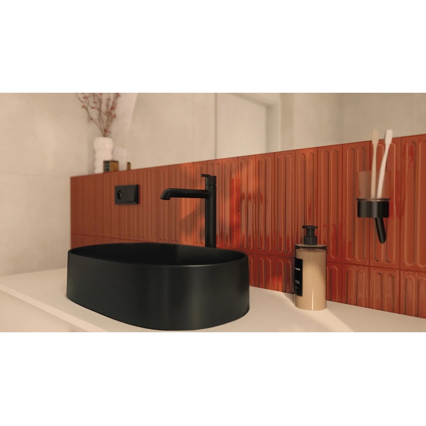 Deante CQS_NU6S - Aufsatzwaschbecken SILIA 35x55 cm Granit/Schwarz