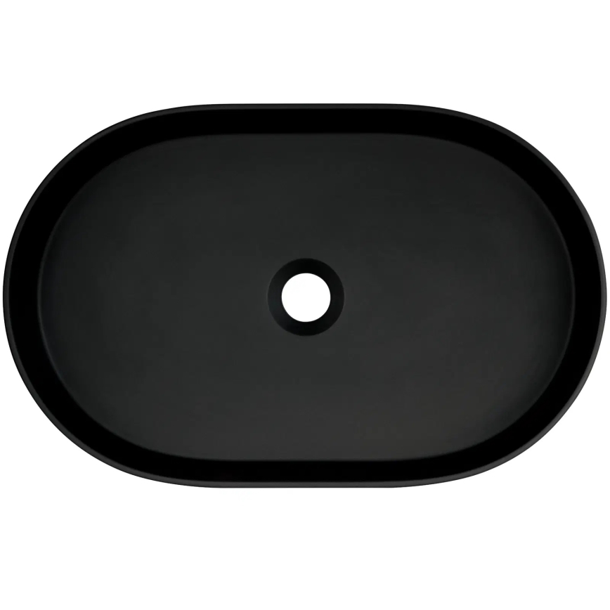 Deante CQS_NU6S - Aufsatzwaschbecken SILIA 35x55 cm Granit/Schwarz