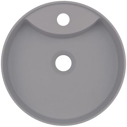 Deante CQS_SU4B - Aufsatzwaschbecken SILIA mit Armaturenloch, Ø 36 cm, Granit/Metallic‑Grau