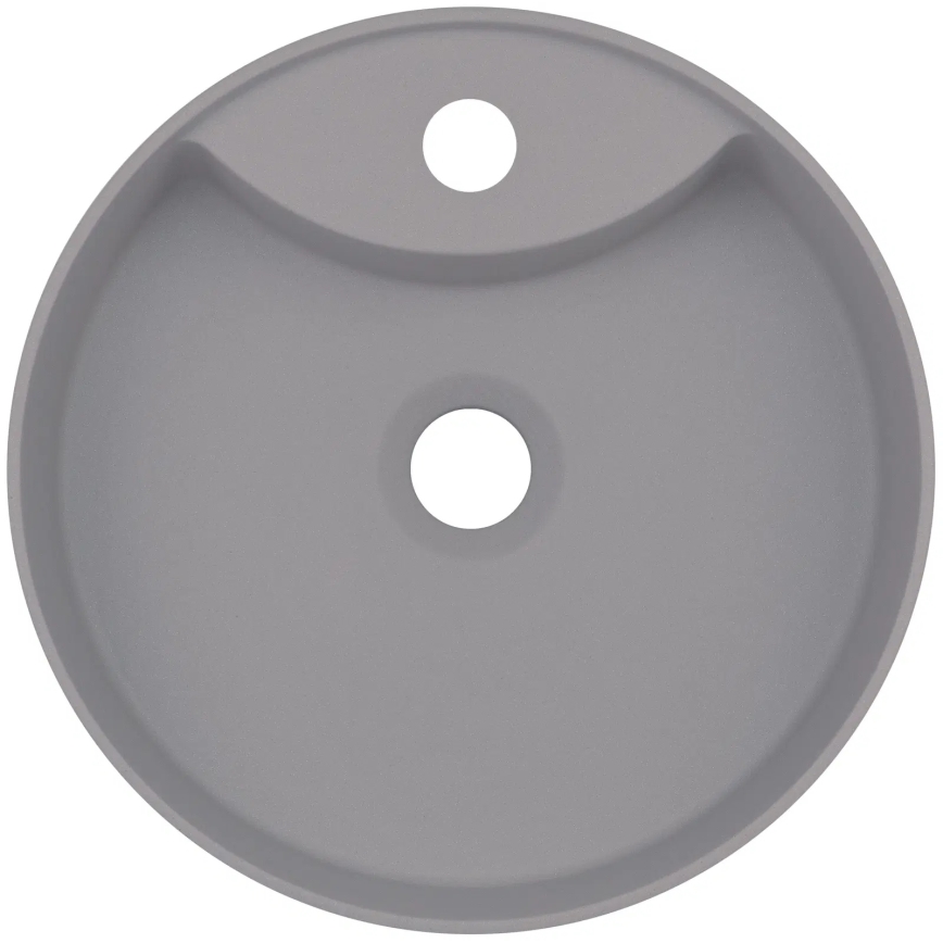 Deante CQS_SU4B - Aufsatzwaschbecken SILIA mit Armaturenloch, Ø 36 cm, Granit/Metallic‑Grau