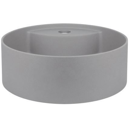 Deante CQS_SU4B - Aufsatzwaschbecken SILIA mit Armaturenloch, Ø 36 cm, Granit/Metallic‑Grau