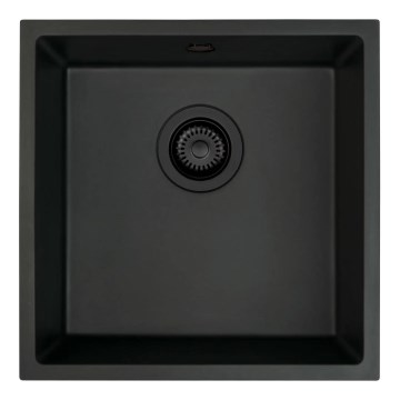 Deante ZQA_N10A - Küchenspüle CORDA 44x44 cm Granit/schwarz