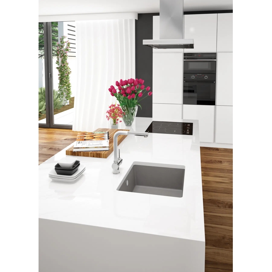 Deante ZQA_N10A - Küchenspüle CORDA 44x44 cm Granit/schwarz