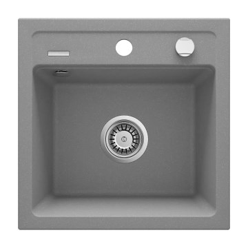 Deante ZQZ_S103 - Küchenspüle ZORBA 44x44 cm Granit/metallisch grau