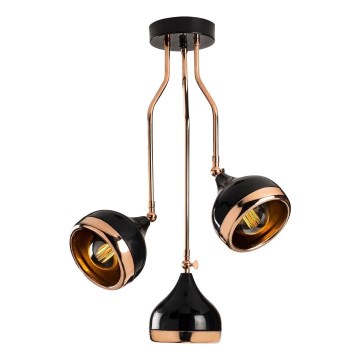 Deckenlampe auf Stange YILDO 3xE27/40W/230V schwarz/kupfer