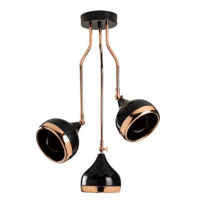 Deckenlampe auf Stange YILDO 3xE27/40W/230V schwarz/kupfer