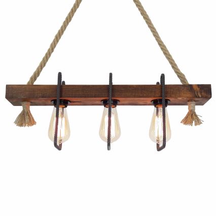 Deckenlampe KUTUK 3xE27/40W/230V in Kiefer