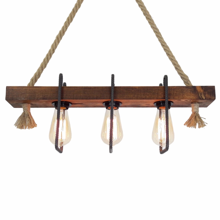 Deckenlampe KUTUK 3xE27/40W/230V in Kiefer