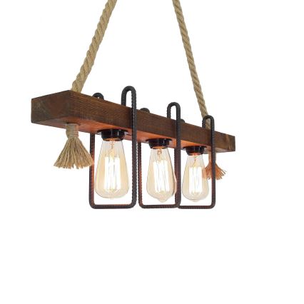 Deckenlampe KUTUK 3xE27/40W/230V in Kiefer
