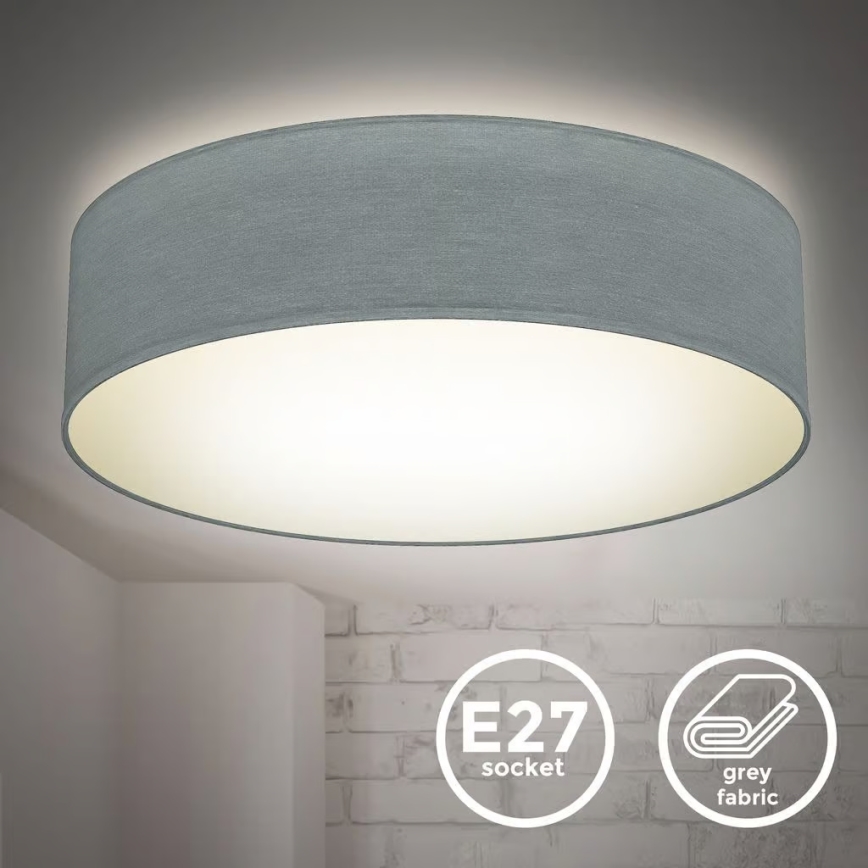 Deckenleuchte 2x E27/40W/230V, Ø 38 cm, grau