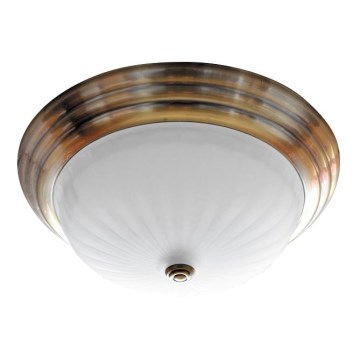 Deckenleuchte 2xE27/15W bronze/Glas Streifen