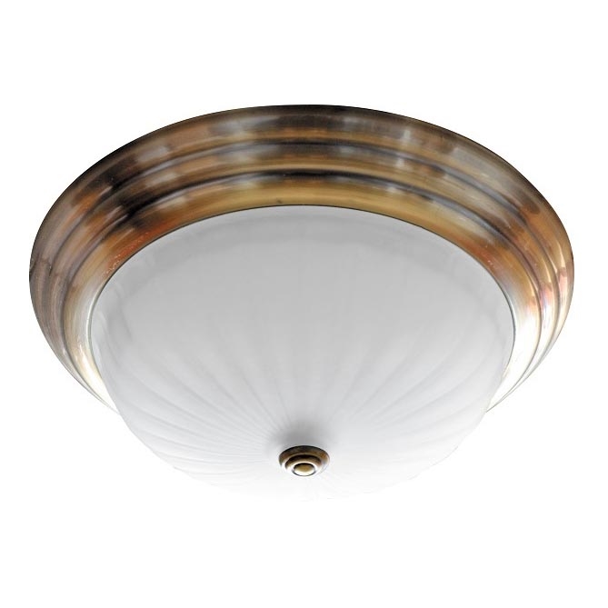 Deckenleuchte 2xE27/15W bronze/Glas Streifen