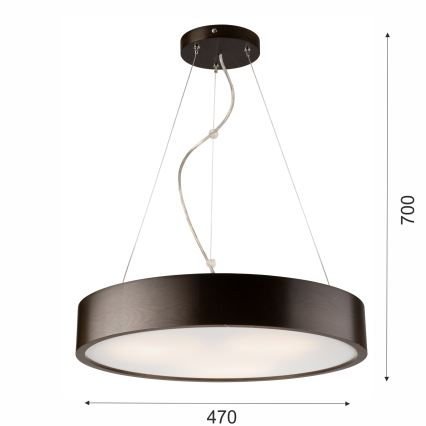 Deckenleuchte an Kabel 3xE27/60W/230V Ø 47 cm Kiefer