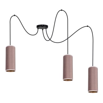Deckenleuchte an Kabel AVALO 3xE27/60W/230V Spinne rosa/kupferfarben