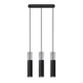Deckenleuchte an Kabel BORGIO 3xGU10/40W/230V Beton/Metall Schwarz