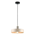 Deckenleuchte an Kabel LATTE 1xE27/60W/230V beige/schwarz/glänzender Chrom