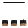 Deckenleuchte an Kabel PAGLIA 3xE27/60W/230V 60 cm Rattan