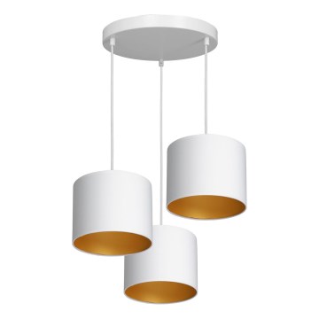 Deckenleuchte an Seil ARDEN 3xE27/60W/230V weiß/gold