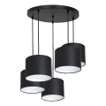Deckenleuchte an Seil ARDEN 5xE27/60W/230V schwarz/weiß