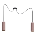 Deckenleuchte an Seil AVALO 2xE27/60W/230V Spinne rosa/kupferfarben
