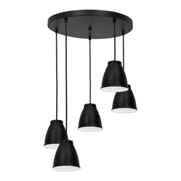 Deckenleuchte an Seil CARYON 5xE14/60W/230V schwarz